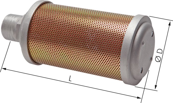 Silenciador de alto desempenho, design leve, PN 10