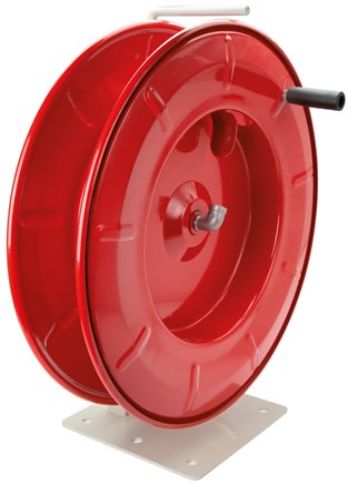Carretel de mangueira com manivela e freio ajustável sem degraus, até 300 bar