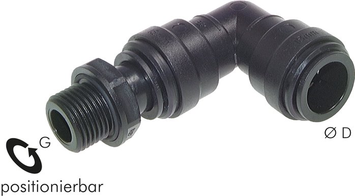 L acessórios de encaixe, rosca cilíndrica, Grande