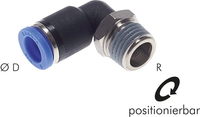 Conexões de encaixe em L, curtas, padrão