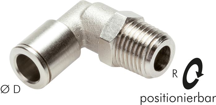 Conexões de empurrar L com rosca cônica (rotativa), MSV