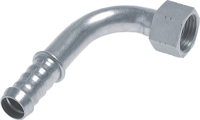 Tubo arcos mangueira nipple 90º com porca de ligação (polegadas)