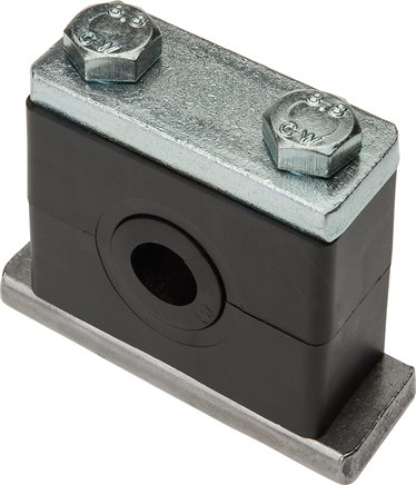 Braçadeiras de tubo com inserto de elastômero - série de modelo de serviço pesado, DIN 3015 T2