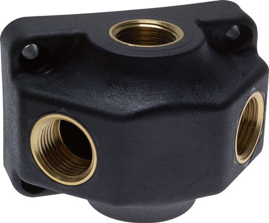 Soquetes de tubulação - Junções de ar, plástico, com inserções de rosca de latão, PN 15