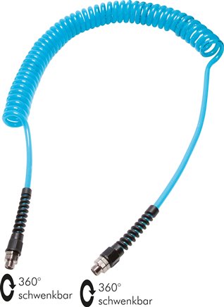 Tubos de bobina de poliuretano com tecido e espiral de proteção de curvatura rotativa 360º