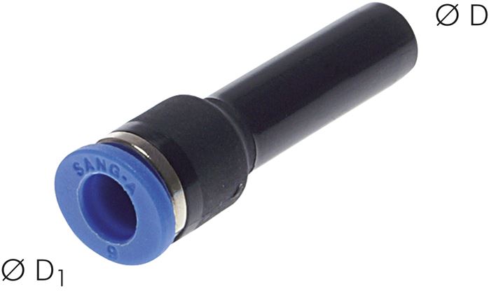 Adaptador push-in com bico push-in imperial para mangueiras métricas, Standard