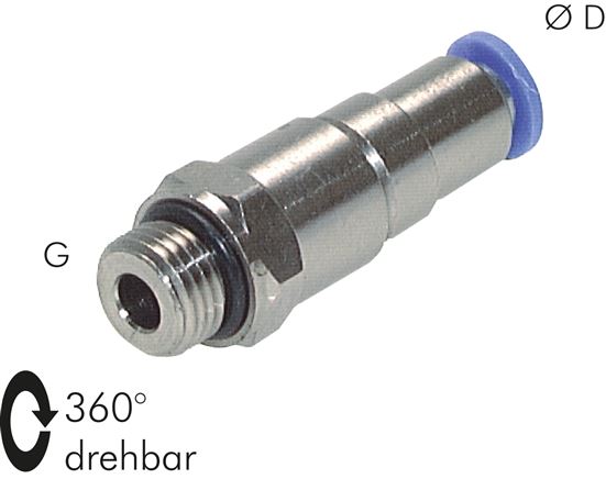 Conexões de encaixe com dois rolamentos de esferas, rosca cilíndrica, padrão