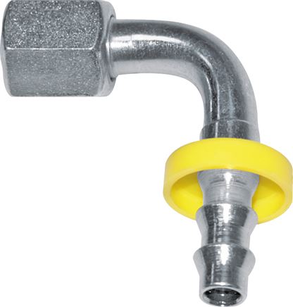 Conexões de encaixe com porca de união, rosca cilíndrica em polegadas, cone de 60º