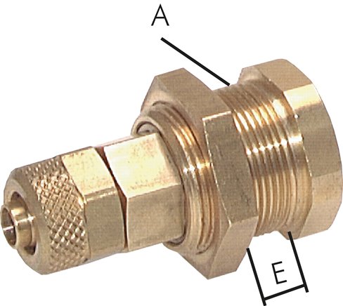 Soquetes de acoplamento de liberação rápida com porca de união e roscas do anteparo, NW 5