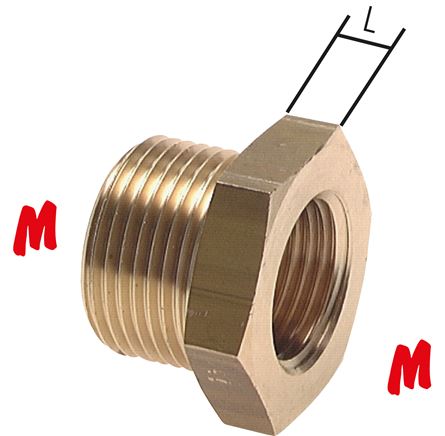 Niple redutor com rosca métrica, PN 16