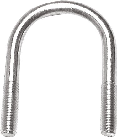 Parafusos em U de aço de haste, DIN 3570, Formulário A