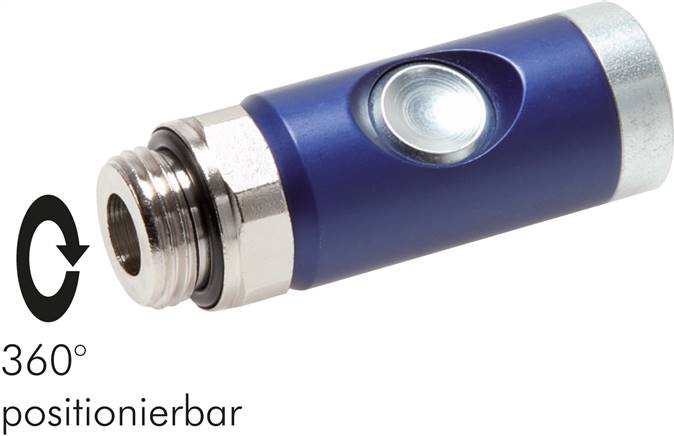 Tomadas de engate de botão de segurança com rosca macho, NW 7,2