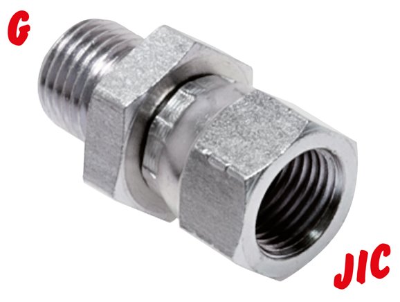Conexão aparafusada com rosca G - rosca JIC (fêmea), até 310 bar