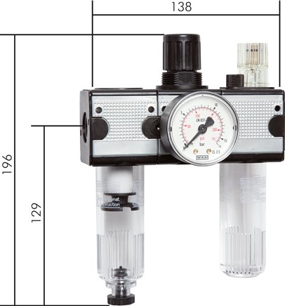 Unidades de serviço, 3 partes, - modelo Multifix série 1, 1200 l-min