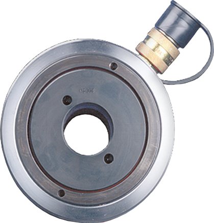 Cilindro de pistão oco de ação única com retorno de mola, força de elevação de 10-100 toneladas