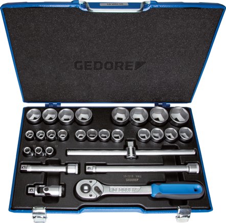 Conjuntos de chaves de soquete, 1-2" quadrado (12,5 mm)