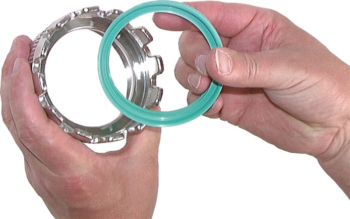 Vedações macias para acoplamentos de caminhões-tanque (M-part), Dimensões de acordo com EN 14420-6 (DIN 28450)>