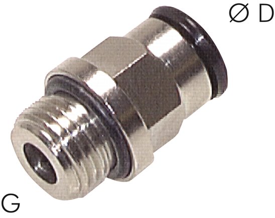 Conexões de parafuso retas com rosca cilíndrica