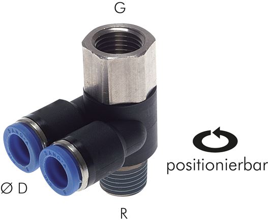 Conexões de encaixe em Y com rosca fêmea, padrão