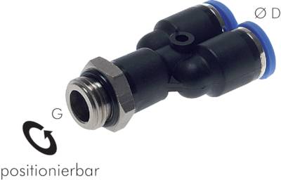 Conexões de encaixe em Y, rosca cilíndrica, padrão