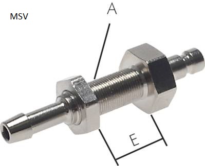 Bujões de acoplamento com ligação do parafuso da mangueira e rosca do anteparo, NW 2,7