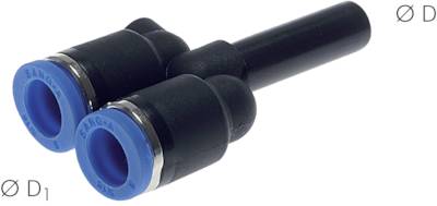 Conectores de encaixe em Y com bico de encaixe (também reduzindo), padrão