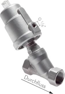 Válvulas de assento inclinadas de aço inoxidável, acionadas pneumaticamente, Eco-Line