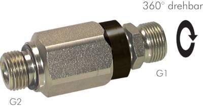 Juntas giratórias retas guiadas por esferas com parafuso na rosca, PN 350