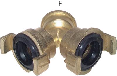 Distribuidor Y para acoplamentos rápidos de mangueira de jardim, 40 mm