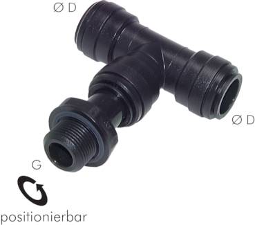 Conexões de encaixe em T, rosca cilíndrica, Grande