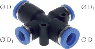 Conectores push-in em X com 2 saídas reduzidas, padrão