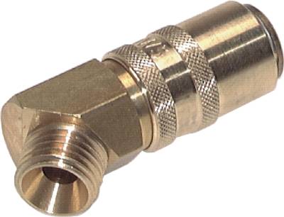 Soquetes de acoplamento, rosca macho 45º, DN 6 (espigão de 9 mm)