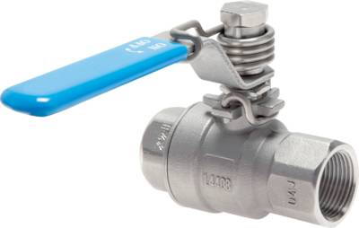 Válvulas de esfera de aço inoxidável com retorno de mola, até 63 bar