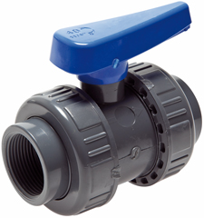 Válvulas esfera com roscas fêmeas, versão de água PVC-U (para roscas de plástico), até 16 bar