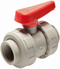 Válvulas esfera com rosca fêmea, PP-H (versão industrial), PN 10