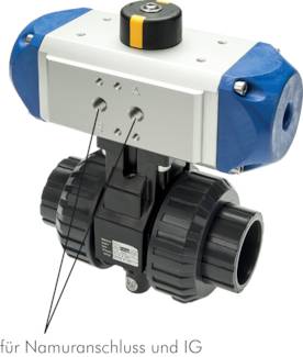 VáLVULAS ESFERA, PVC-U COM ATUADOR ROTATIVO PNEUMáTICO, ATé 16 BAR