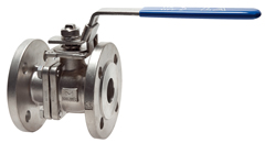 Válvulas esfera flangeadas de aço inoxidável, 2 partes, furo completo, PN 16