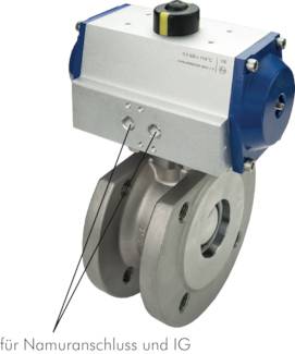 VáLVULAS ESFERA DE AçO INOXIDáVEL, COMPACTAS E FLANGEADAS COM ATUADOR ROTATIVO PNEUMáTICO, PN 16-40