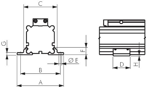 Montagens centrais para cilindros sem haste