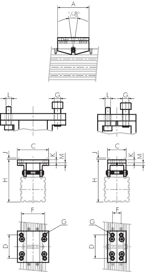 Pontes pendulares para cilindros sem haste