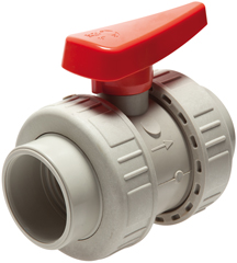 Válvulas esfera com colar de solda, versão industrial PP-H, PN 10