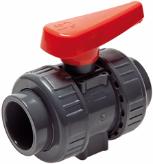 Válvulas esfera com tomadas adesivas, PVC-U (versão industrial), até 16 bar