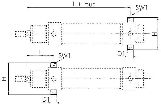 Parafusos roscados, para cilindros redondos Ø 32 - 63