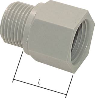 Extensões de rosca, plástico, PN 10