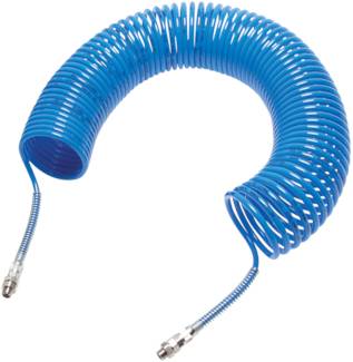 Mangueiras espirais de poliamida com espiral de proteção contra curvatura, rotativas 360º, DIN 73378 - DIN 74324