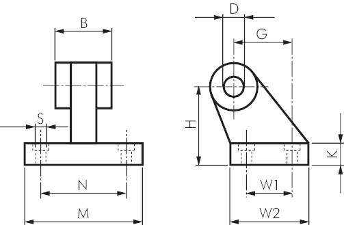 Suporte giratório clipe 90º, para cilindros pneumáticos ISO 15552