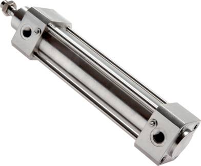 Cilindro pneumático de aço inoxidável, de dupla ação (Ø 32 - 125), ISO 15552
