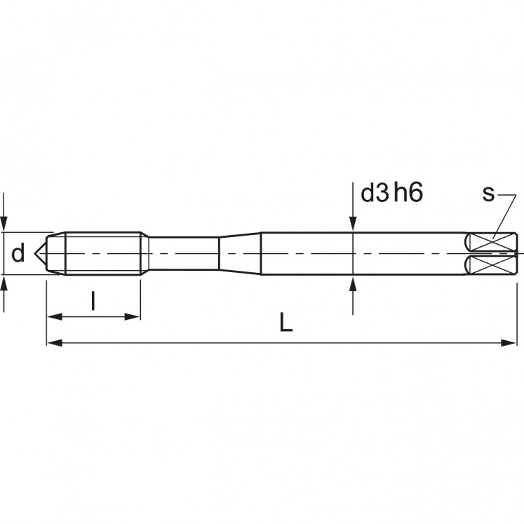 MACHO DE PONTAS EM ESPIRAL DIN 371/6 KERFOLG A2152