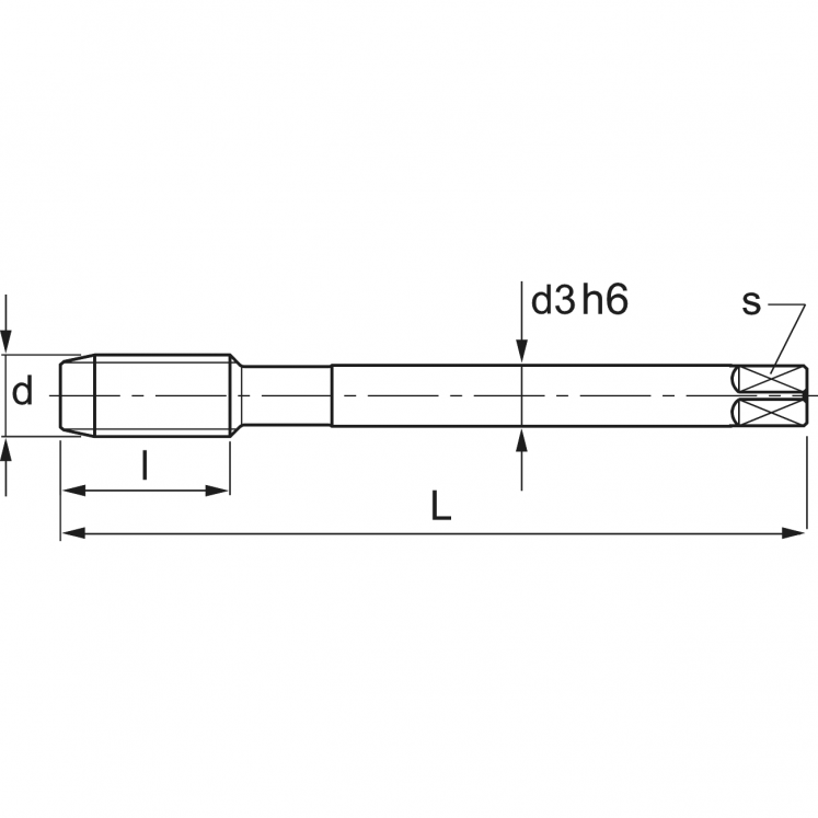 MACHO DE PONTAS EM ESPIRAL DIN 371/6 KERFOLG A2152