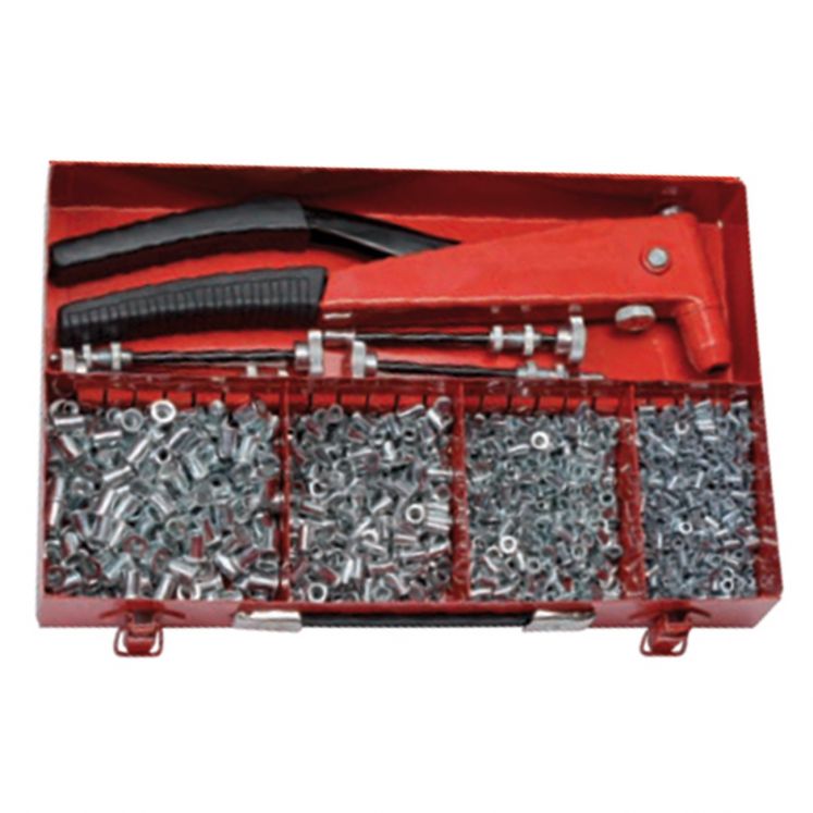 MáQUINA DE REBITAGEM MANUAL PARA INSERTOS ROSCADOS COM KIT DE REBITES INCLUíDO F8399